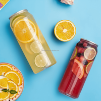 Bouteille de boisson gazeuse en plastique PET transparente de 250 ml sans BPA de qualité supérieure pour les boissons avec un couvercle en aluminium hermétique