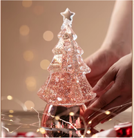 Vente en gros directe usine : Ornements de Noël modernes en résine personnalisés avec lumière LED intégrée et veilleuse musicale pour la maison et les fêtes
