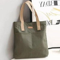 Sac fourre-tout en toile personnalisé et durable pour ordinateur portable, avec poche extérieure, idéal pour le travail et la promotion d'entreprise
