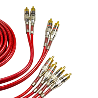 Yüksek Kaliteli Altın Kaplama Örgülü PVC Kılıflı Araç Stereo Ses RCA Kablosu 5M Erkek-Erkek 4 Kanallı Amplifikatör DVD Oynatıcı için