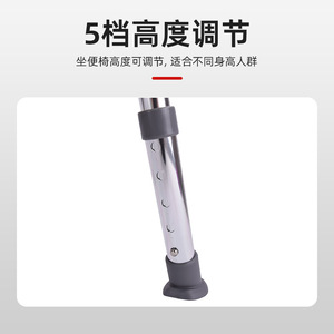 <b>Commode</b> <b>Chair</b> With Backrest And Armrests Portable Toilet <b>Chair</b> For Elderly White Purple Color - Product Image 4