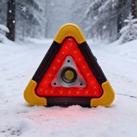 Triangle de signalisation d'urgence solaire à LED, pliable et portable, pour avarie de voiture, lumière d'avertissement de danger