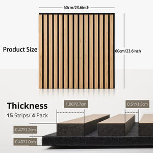 Panneau Acoustique CE 2 Pièces Design Moderne Rainures 3D en MDF Fibre de Polyester Écologique pour Maison, Bureau, Isolation Phonique Appartement, KTV, <span class=keywords><strong>Musique</strong></span> - Product Image 2