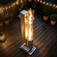 Chauffe-terrasse extérieur en acier inoxydable à granulés, économique, portable, de luxe, montage facile, allumage manuel rapide en 5 minutes