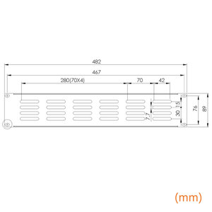 แผงโลหะ 2U แบบมีร่อง รุ่น 6622U สำหรับตู้แร็คเครือข่าย - Product Image 3