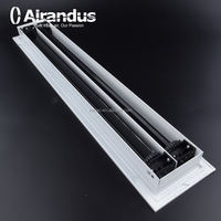 Grille de ventilation carrée en aluminium ZENGO LSD pour climatisation et ventilation, diffuseur linéaire à fentes pour plafond
