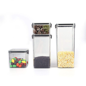Contenedor Cuadrado Transparente Hermético de Plástico para Almacenamiento de Alimentos con Tapa para Cocina, Despensa, Granos, Café, Arroz - Product Image 3