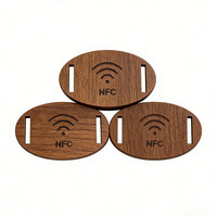 Mini-étiquette RFID NFC personnalisable à puce intelligente 13,56 MHz en bois massif étanche pour carte de visite, carte de membre, chambre d'hôtel, ascenseur communautaire