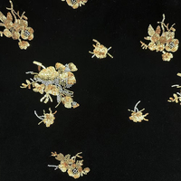 Tela de Terciopelo Otoño Invierno con Bordado Dorado, Tela al por Mayor para Abayas Musulmanas de Oriente Medio, Túnica Larga Modesta