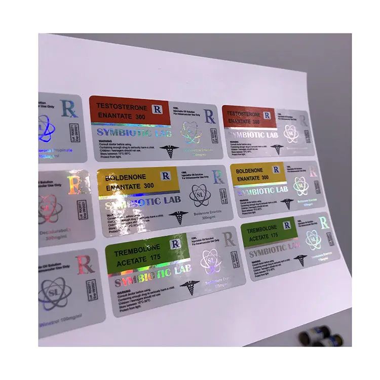 Commercio all'ingrosso Medicina Steriod 10Ml Fiala di Imballaggio Etichetta del Laser