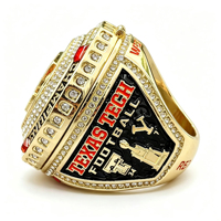 Bague de championnat de football des Forces Spéciales de l'Université Texas Tech 2026 - Édition spéciale rouge - Bijoux de haute qualité