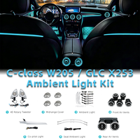 Kit Lampu Ambient Interior C-class GLC, Ventilasi Udara Turbine, Tweeter 4D Berputar, Lampu Dashboard untuk Mercedes-Benz W205 X253