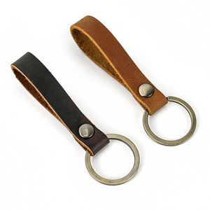 Personalized PU Leather KeyChains Custom Sublimation Laser Blank Logo Vintage Style Car Key Pendant <b>Gift</b> - Product Image 1