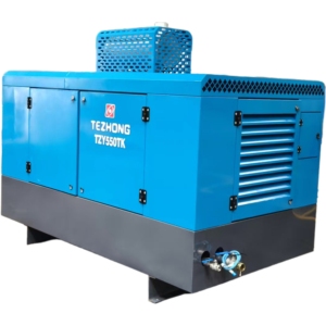 Compresor de Aire de Tornillo Diésel Portátil TZ550-15Y Equipado con Motor Cummins de 6 Cilindros Refrigerado por Agua, Usado en Carreteras Fotovoltaicas - Product Image 4
