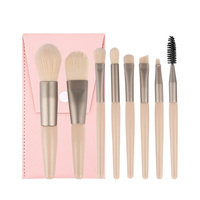 WELLFLYER Lot de 8 pinceaux de maquillage, marque privée, fond de teint en poudre, ombre à paupières, ensemble de pinceaux de maquillage professionnel en cristal