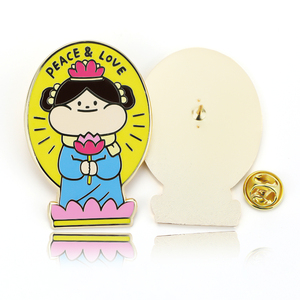 ประเทศจีนผู้ผลิตป้ายพระพุทธรูปบัวอะนิเมะเคลือบปกขาป้ายโลหะที่กำหนดเอง - Product Image 3