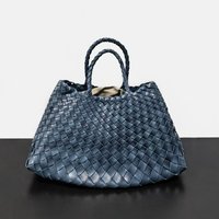 Sacs à main de luxe pour femmes, nouveaux sacs en cuir de vachette souple tissé avec deux sangles, grande capacité, style décontracté