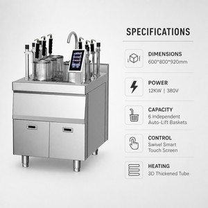 Commercial Six Basket Automatic Lifting Electric Noodle Cooker 12kW for Restaurants Food Courts Catering and Dealers - Product Image 2