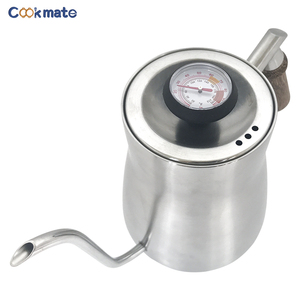 Tetera de café con cuello de cisne de acero inoxidable 304 de alta calidad, tetera de cocina con mango de madera de 850ml con escala de termómetro - Product Image 4