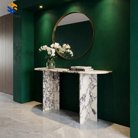 Table console en marbre KT STONE, vente en gros directe d'usine, pour maison, villa, hôtel, approvisionnement en gros, table d'entrée en marbre