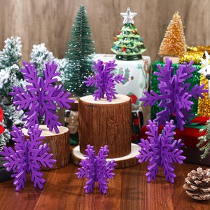 Adornos de Copos de Nieve de Madera 3D, Decoraciones Blancas para Árboles de Navidad, Adornos Colgantes para Fiestas - Product Image 4