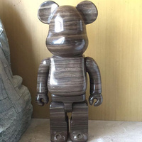 Pierre de marbre naturel moderne sculptée Fashion Home Decor Panda Grey Bear Sculptures Marble BearBrick Statue