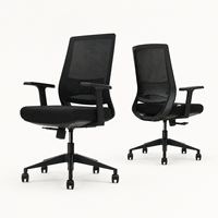 Chaise de bureau ergonomique à dossier moyen, en tissu maillé respirant, avec soutien lombaire, chaise de direction confortable, Silla De Oficina