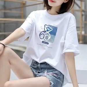 Wholesale OEM Hot Sale Skinny Fit Space Dye Hooded Tracksuit Girls T Shirts Oversized Tee