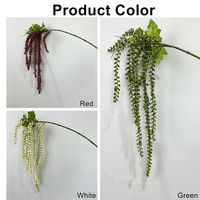 Plantes artificielles en mousse de haute qualité en gros, Amarantes vertes et rouges suspendues pour la décoration de mariages, de remises de diplômes et de la maison
