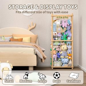 ชั้นวางของเล่นตุ๊กตาไม้สนสำหรับจัดเก็บของเล่นในห้องเด็ก - Product Image 6