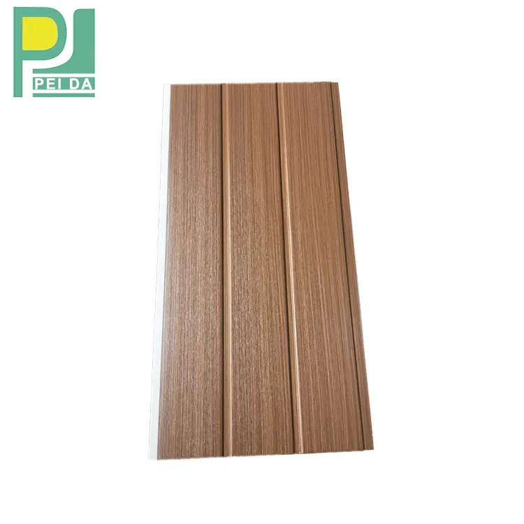 Foshan Hot Sale Hall Teak Oberfläche 3D Holz PVC Wand paneel Wpc Decke