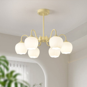 Lámpara de Techo Estilo Campestre Francés Color Crema, Lily Valley, Iluminación Principal, Popular para Dormitorio - Product Image 2