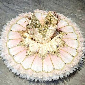 Kostum Pertunjukan Balet Profesional Anak-anak Swan Lake TUTU Rok Mengembang Bahan Kain Kasa Sleeping Beauty Sutra/Katun untuk Panggung - Product Image 1