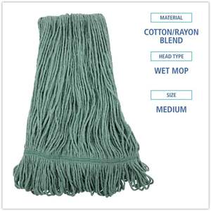 หัวไม้ถูพื้น Boardwalk BWK502GNNB สีเขียวขนาดกลาง พรีเมียมมาตรฐาน ใยฝ้าย-เรยอน 12 ชิ้น/กล่อง - Product Image 5