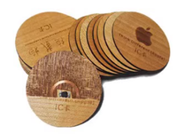 Clé de jeton d'étiquette de carte NFC en bois FOB pour le contrôle d'accès Gestion des actifs MIFARE Classic 1K NTAG213 option RFID UHF