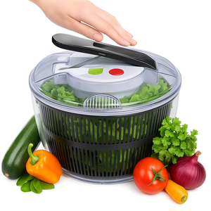 Nouveau Grand Essoreur Manuel Multifonction 3-en-1 à Pression avec Couvercle pour Fruits et Légumes, Essoreuse à Salade et Laitues, Ustensile de Cuisine - Product Image 1