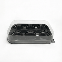 Boîte à pâtisserie transparente en PET avec logo personnalisé, épaisse, anti-fissures, alimentaire, pour gâteaux, biscuits, desserts, emballage en gros