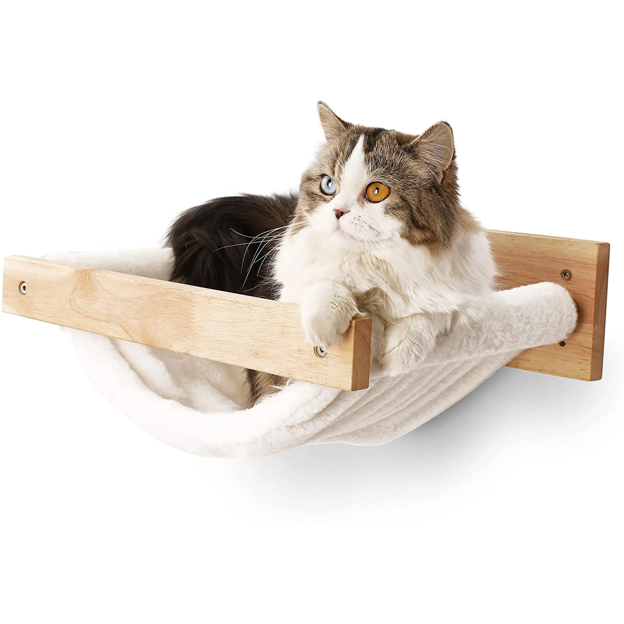 Cat Hammock Wall Mounted Large Cats Shelf - Modern Beds and Perches - Premium Kitty Furniture for Sleeping, Playing, Climbing