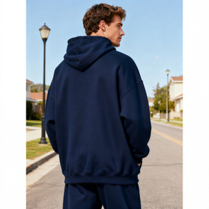 TKAN373 Venta al por mayor de peso pesado Fleece Drop Shoulder French Terry Hoodie Hip Hop Oversized Streetwear Unisex Hoodie Custom Logo - Product Image 4