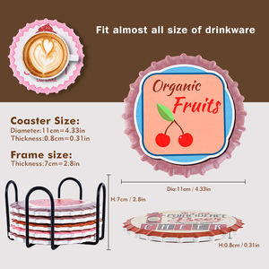 Кастрюля под заказ, креативные керамические подставки в форме крышки пива, водонепроницаемые подставки для кофейных чашек с пробковым ковриком для барной стойки - Product Image 5