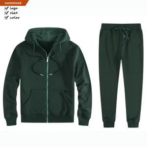 Ensemble de cardigan à capuche en coton, nouvelle micro-étiquette brodée, logo brodé personnalisé, cardigan à fermeture éclair d'hiver, ensemble de pull, ensemble 2 pièces - Product Image 2