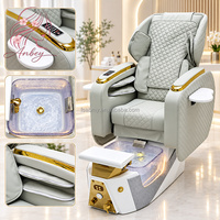 Chaise de spa pour pédicure et massage shiatsu personnalisable de luxe, en métal et cuir, siège réglable pour salon de beauté professionnel