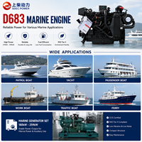 Moteur diesel marin turbocompressé SCDC SDEC D683ZLCA8B 310HP 2300RPM 8.3L EPA Tier2 pour yacht, bateau de patrouille, remplacement Cummins 6CTA8.3