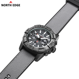 Reloj NORTH EDGE BLAZE de energía solar con envío directo, reloj de cuarzo de acero inoxidable 316 para hombre, deportivo, piloto, resistente al agua 50M, cronómetro - Product Image 4