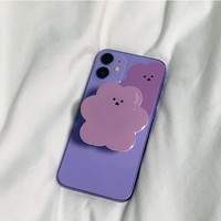 Support de prise de téléphone en acrylique personnalisé gratuitement avec conception d'ours mignon, LOGO imprimé, poignées de téléphone en époxy