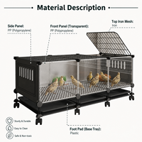 Cage à poulets chiffrée extra-large pour usage domestique et extérieur, anti-prédateurs (furets, cailles), avec bac à déjections intégré, cage d'élevage