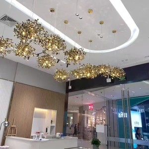 Custom Made Postmodern Minimalist Chandelier Aluminum Alloy <b>Star</b> Shape Gold Body <b>Led</b> Light Adjustable Height Eye Caring Ceiling - Product Image 2