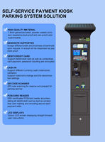 Kiosque de paiement de stationnement automobile alimenté par l'énergie solaire avec accepteur de monnaie et pièces, panneau solaire intégré