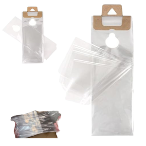 Sacs en plastique transparent thermorétractables sur mesure avec poignées Flexiloop, sacs en polyéthylène LDPE à suspendre, emballage recyclable pour parapluies professionnels - Product Image 1