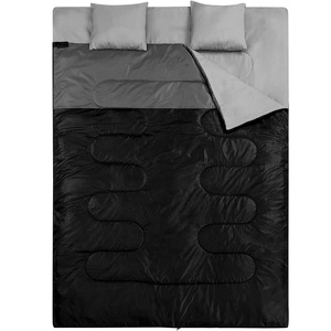 Sac de couchage double imperméable pour adultes, léger, pour 2 personnes, avec 2 oreillers, pour le camping et la randonnée - Product Image 4